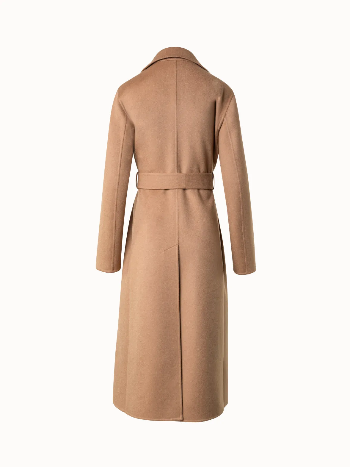 Luxurious 100% Cashmere Trench Wrap Coat - Elegant Outerwear for Ultimate Warmth and Style