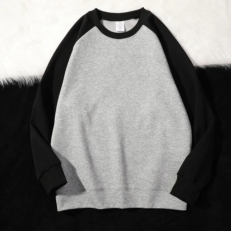 2024 Spring Autumn New Men Casual Sweatshirts Harajuku Loose Streetwear Tops O Neck Pullover Hoody Solid Mens Sweatshirts M-3XL