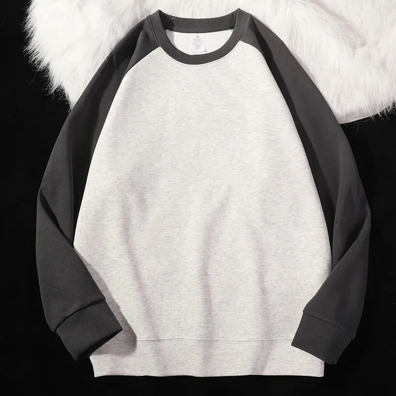 2024 Spring Autumn New Men Casual Sweatshirts Harajuku Loose Streetwear Tops O Neck Pullover Hoody Solid Mens Sweatshirts M-3XL