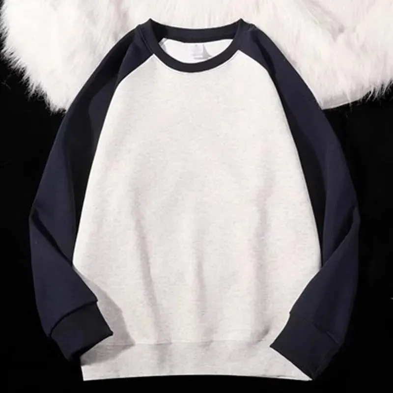 2024 Spring Autumn New Men Casual Sweatshirts Harajuku Loose Streetwear Tops O Neck Pullover Hoody Solid Mens Sweatshirts M-3XL