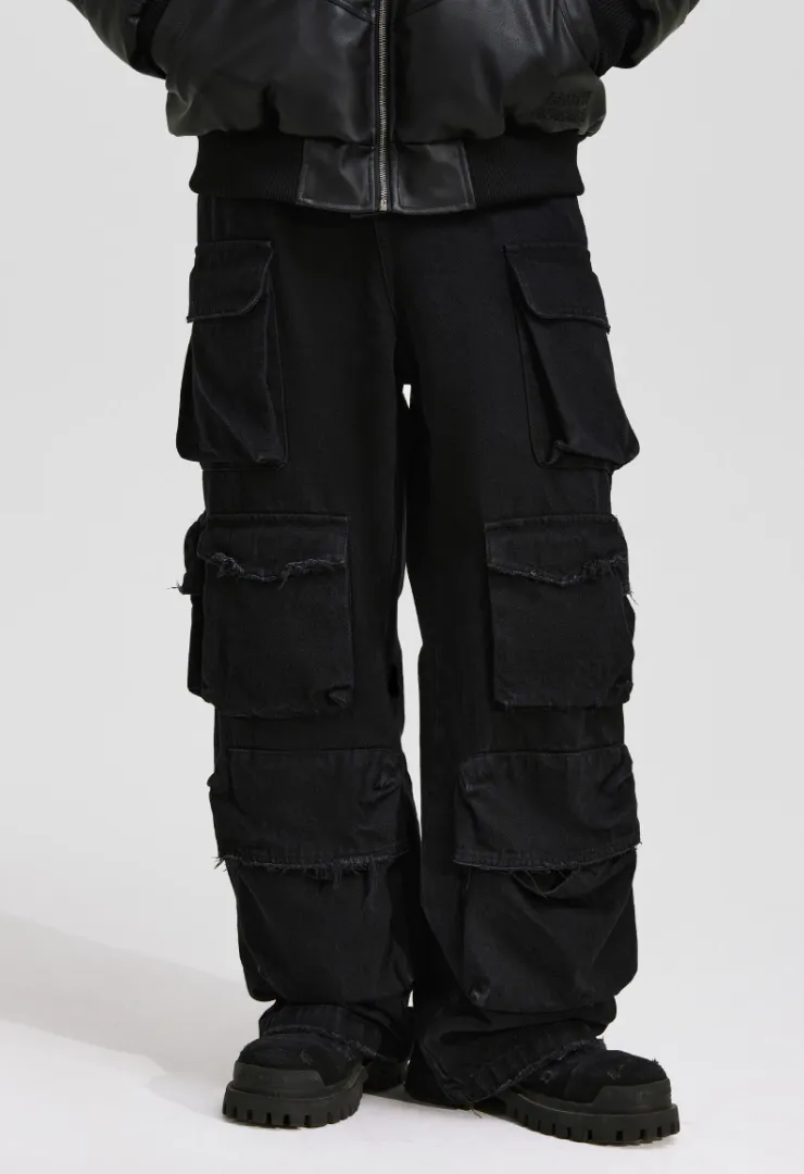 ANTIDOTE Destroyed Multi Pocket Work Pants