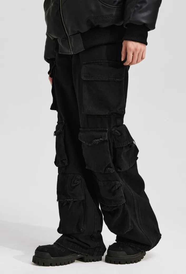 ANTIDOTE Destroyed Multi Pocket Work Pants