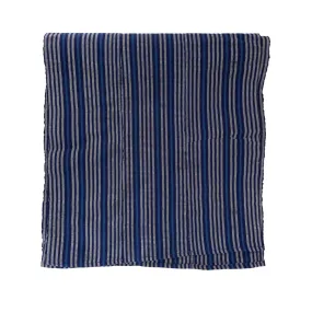 Aso Oke Gele - Headwrap - Blue & Sliver (Cotton)