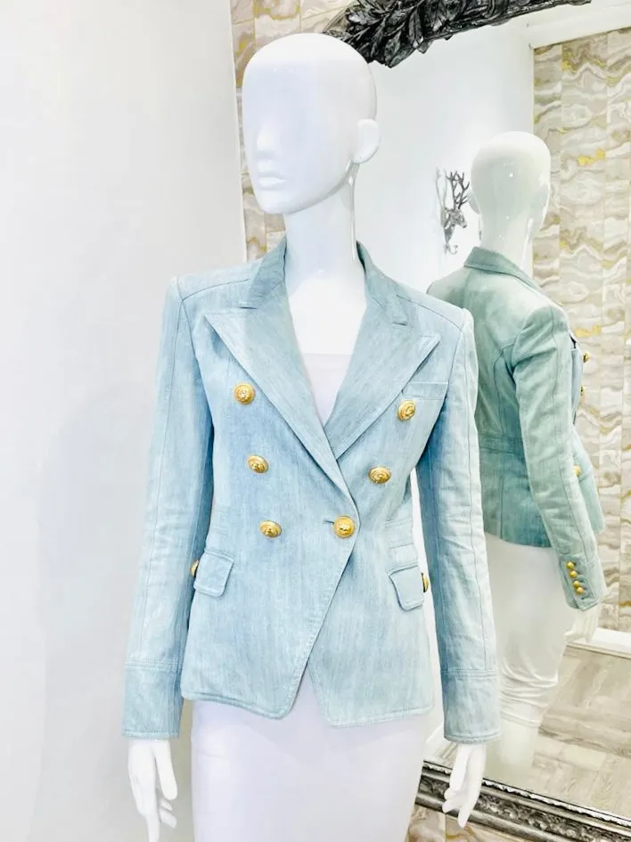 Stylish Womens Balmain Denim Blazer/Jacket - Size 38FR