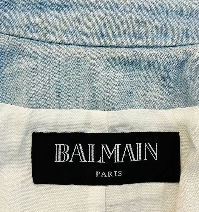 Stylish Womens Balmain Denim Blazer/Jacket - Size 38FR
