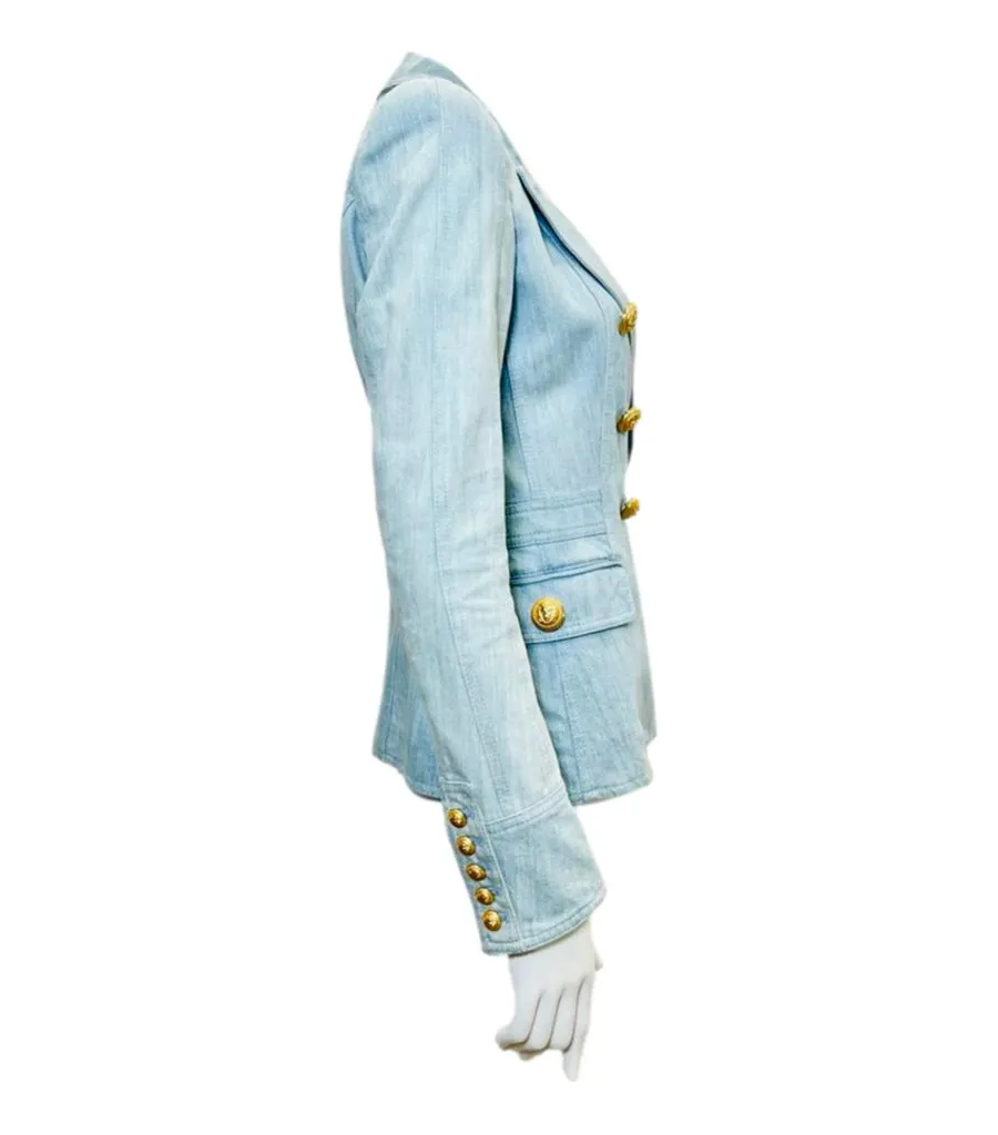 Stylish Womens Balmain Denim Blazer/Jacket - Size 38FR