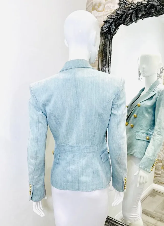 Stylish Womens Balmain Denim Blazer/Jacket - Size 38FR