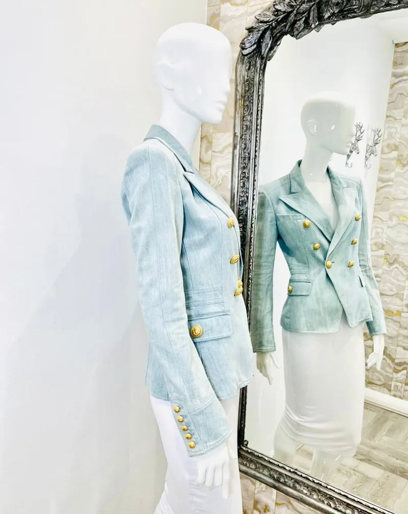 Stylish Womens Balmain Denim Blazer/Jacket - Size 38FR