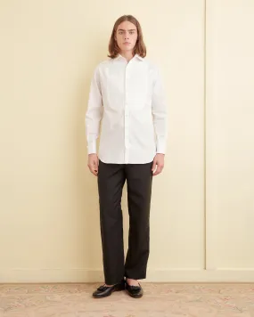 Elegant White Bib-Style Tuxedo Shirt - Perfect for Formal Occasions