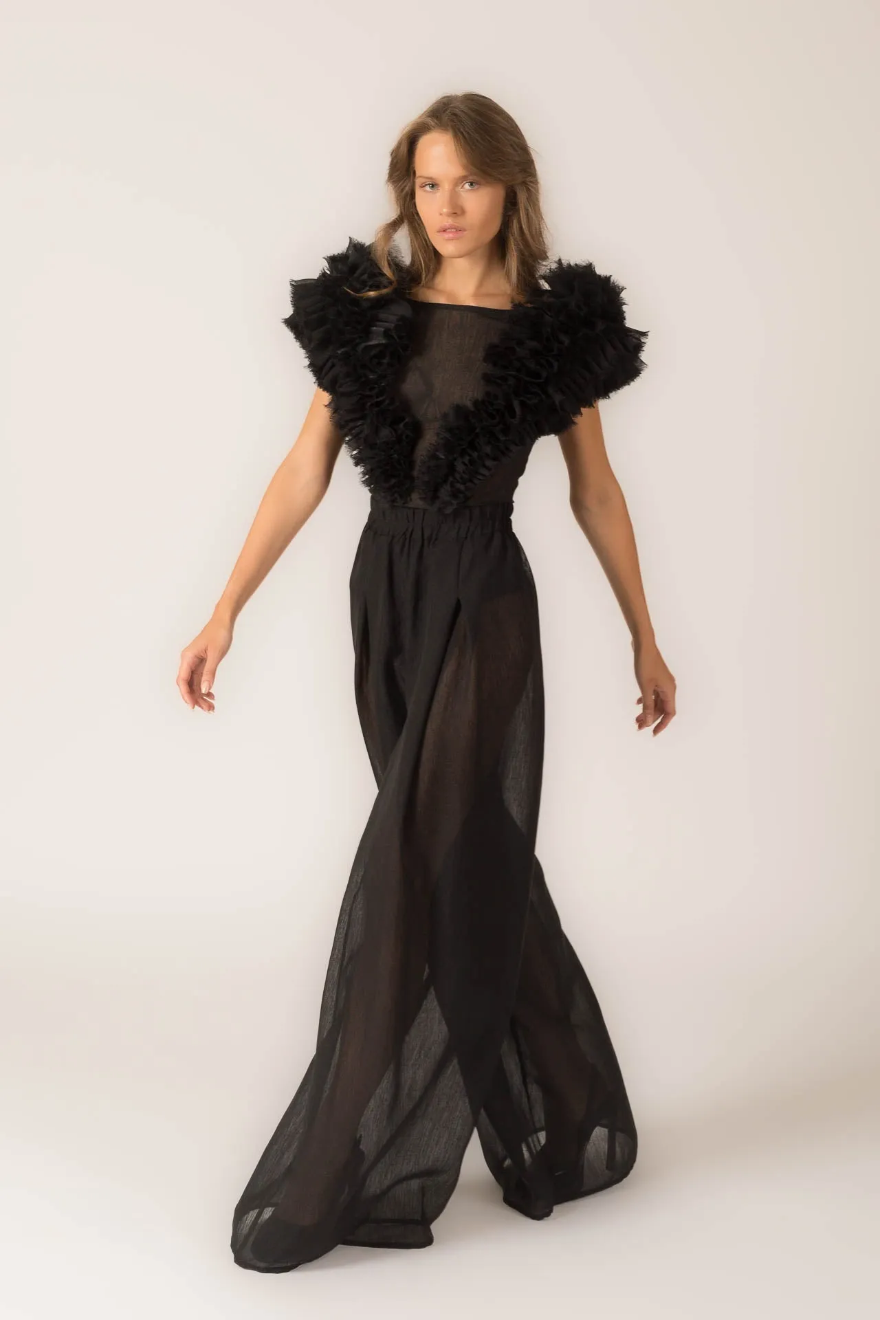 Black Organza Pants