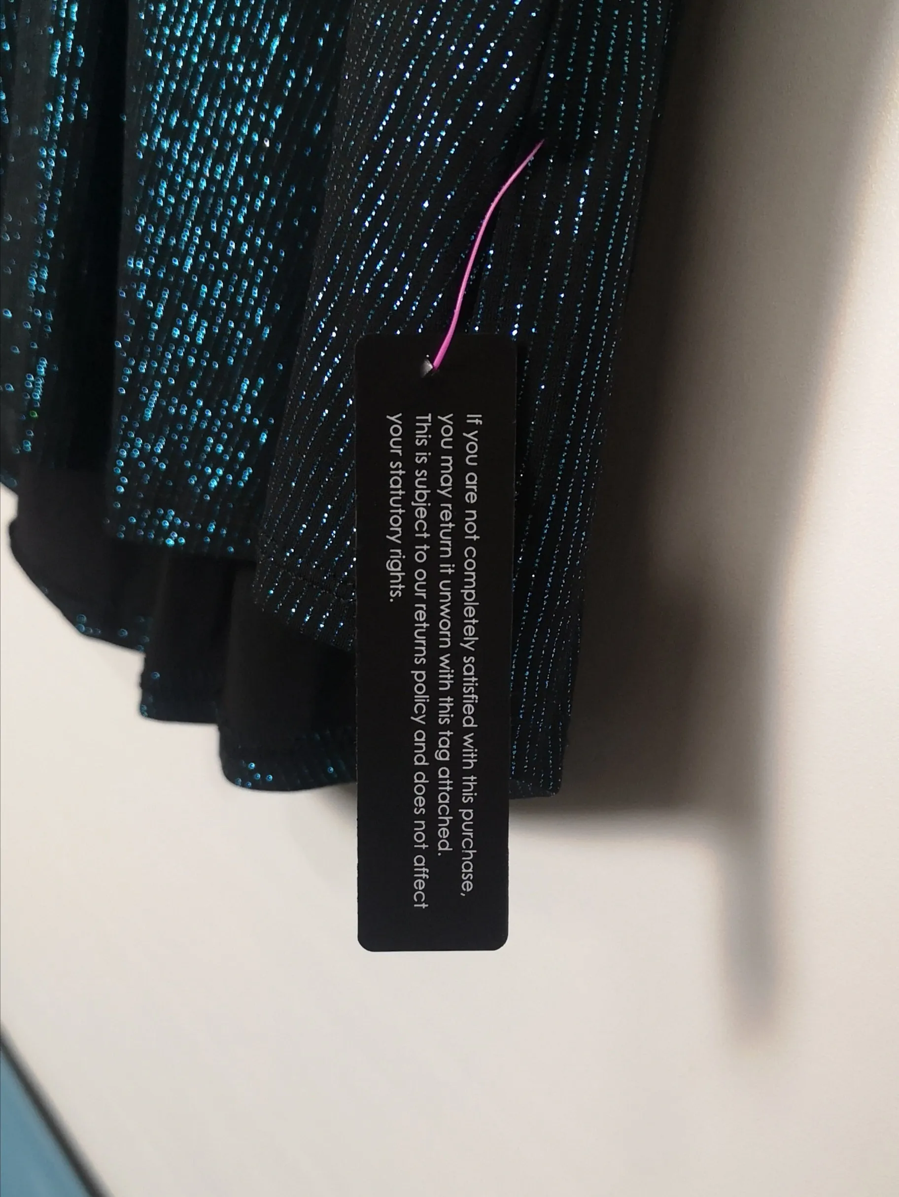 BNWT Roman Curve Black & Blue Glitter Stripe Dress Size 18
