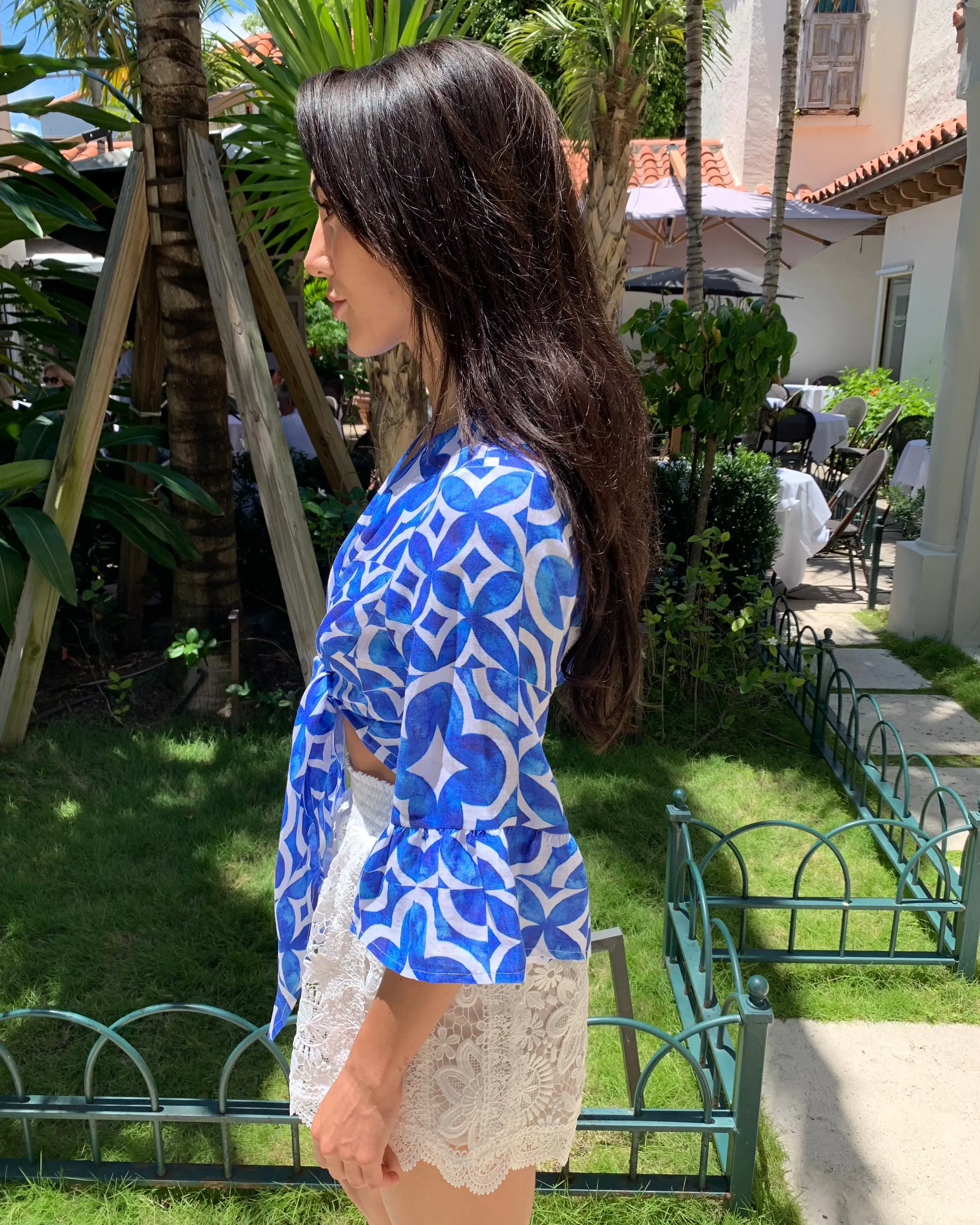 Bolero Nodo Centrale Linen Top
