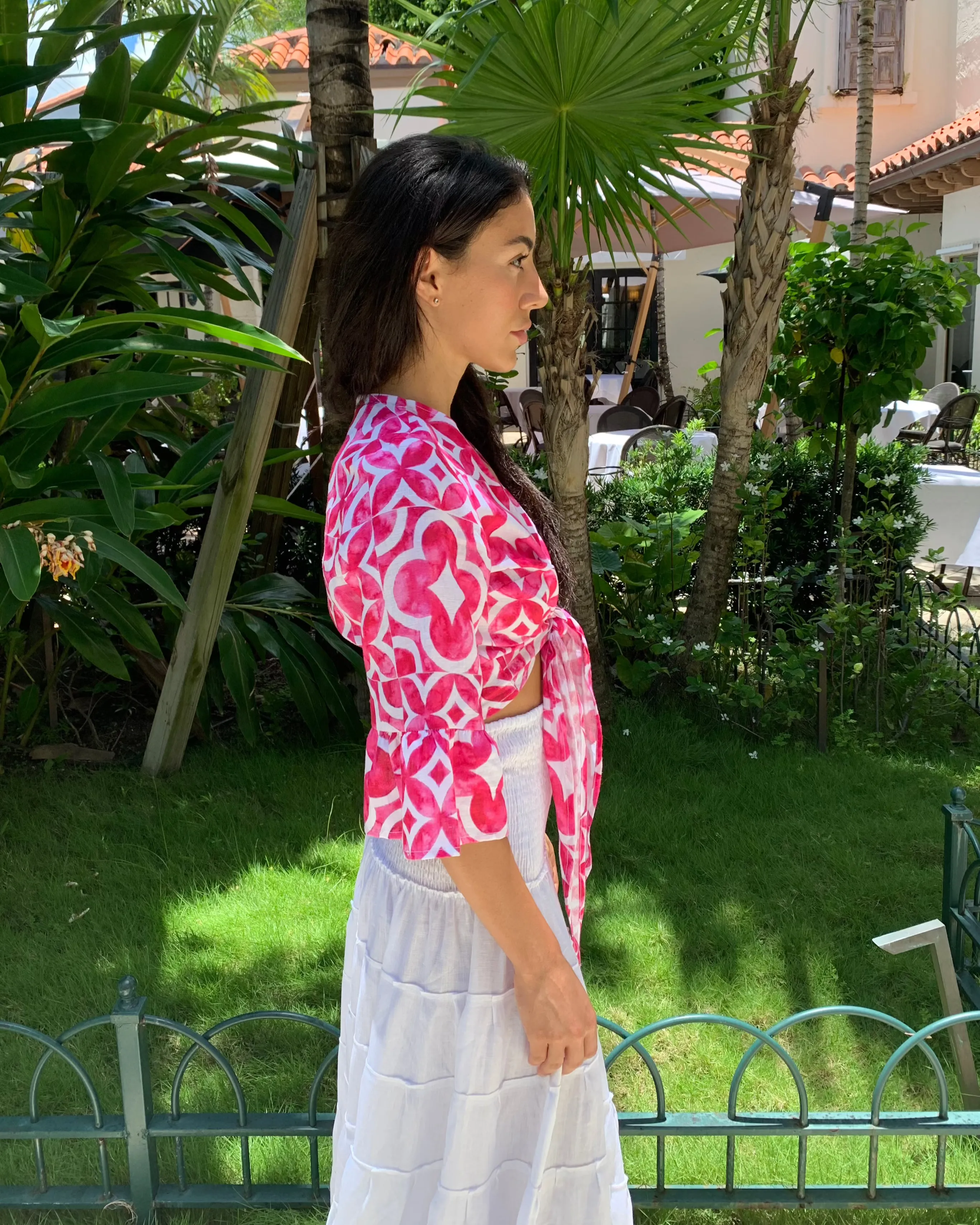 Bolero Nodo Centrale Linen Top