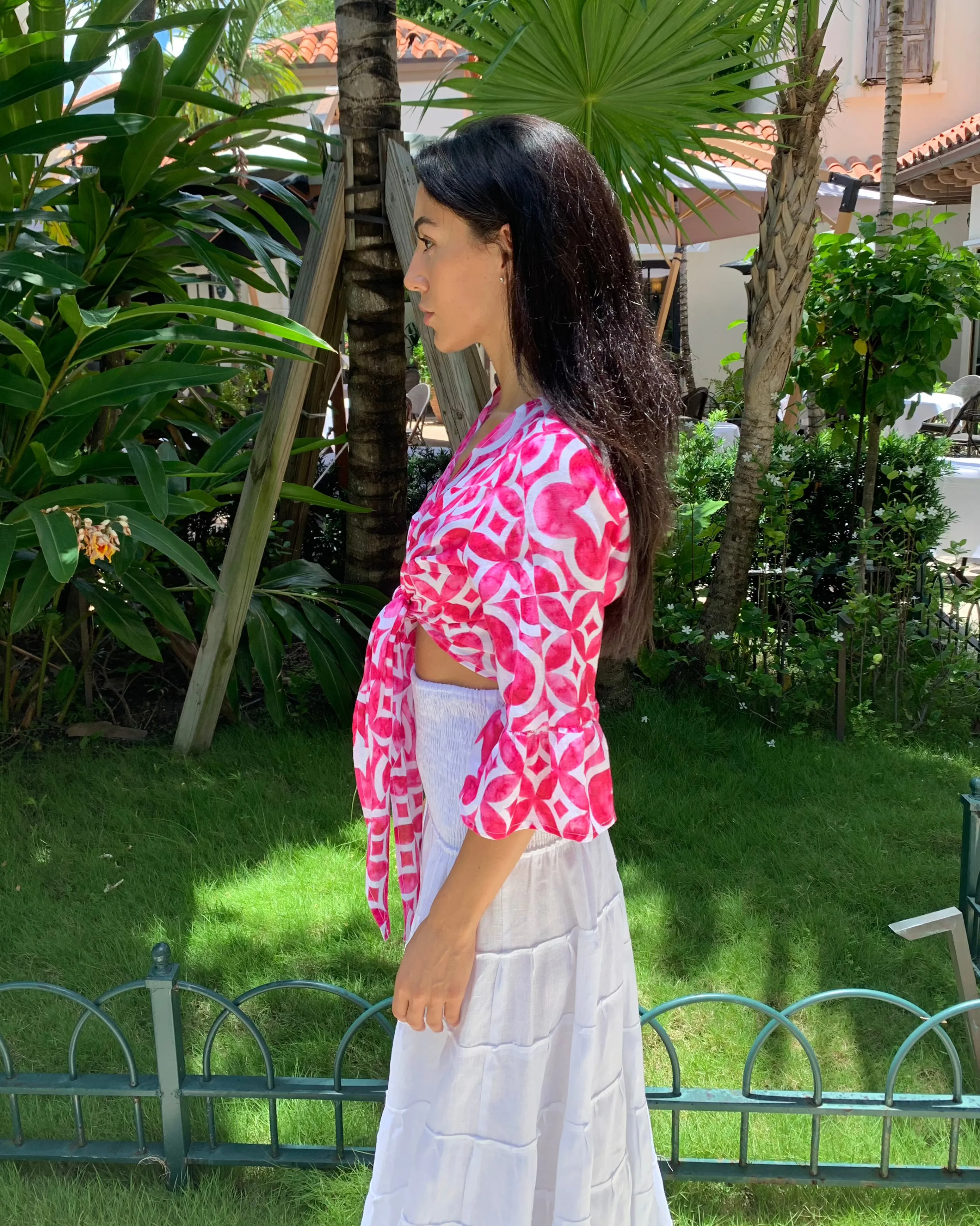 Bolero Nodo Centrale Linen Top