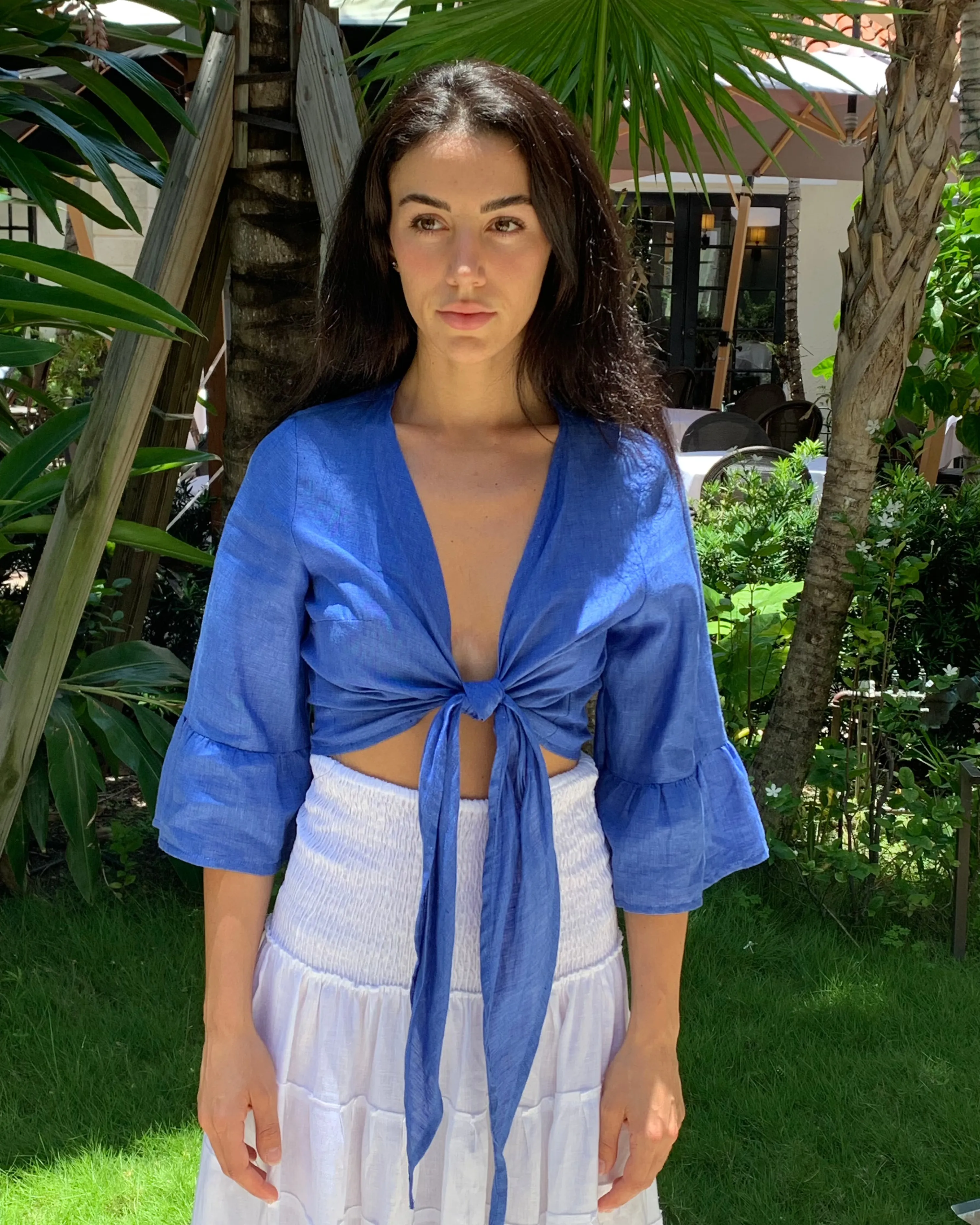 Bolero Nodo Centrale Linen Top