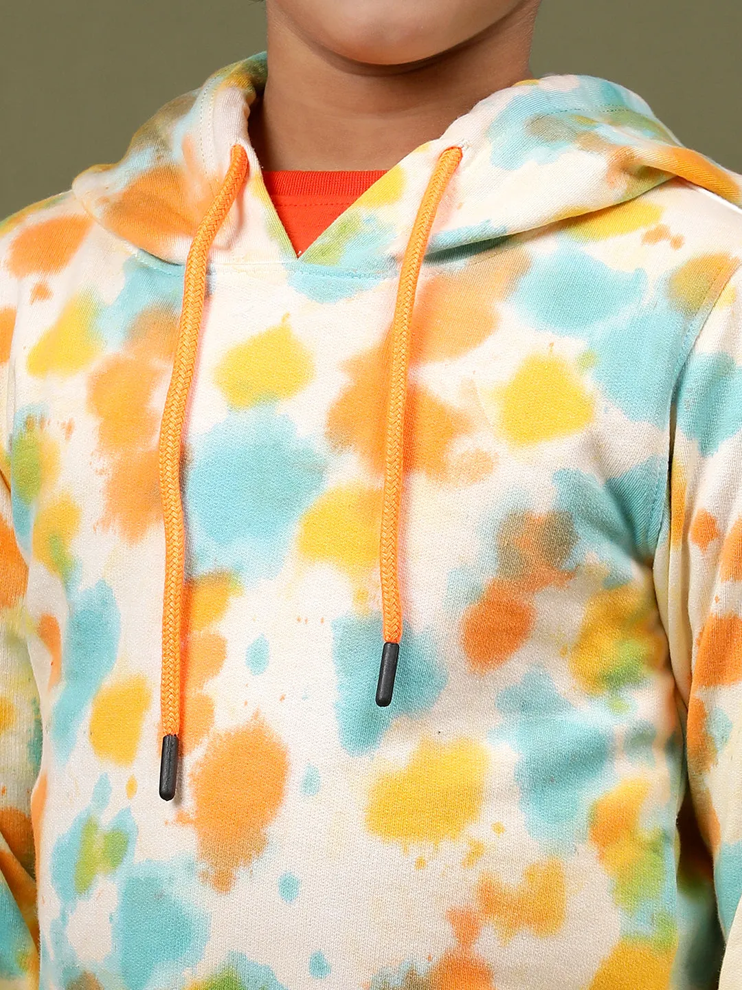 Boys Pestel Yellow Cotton Tie and Dye Sweatshirt