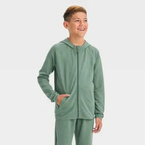 Boys' Waffle Hooded Sweatshirt - All In Motion North Green XL