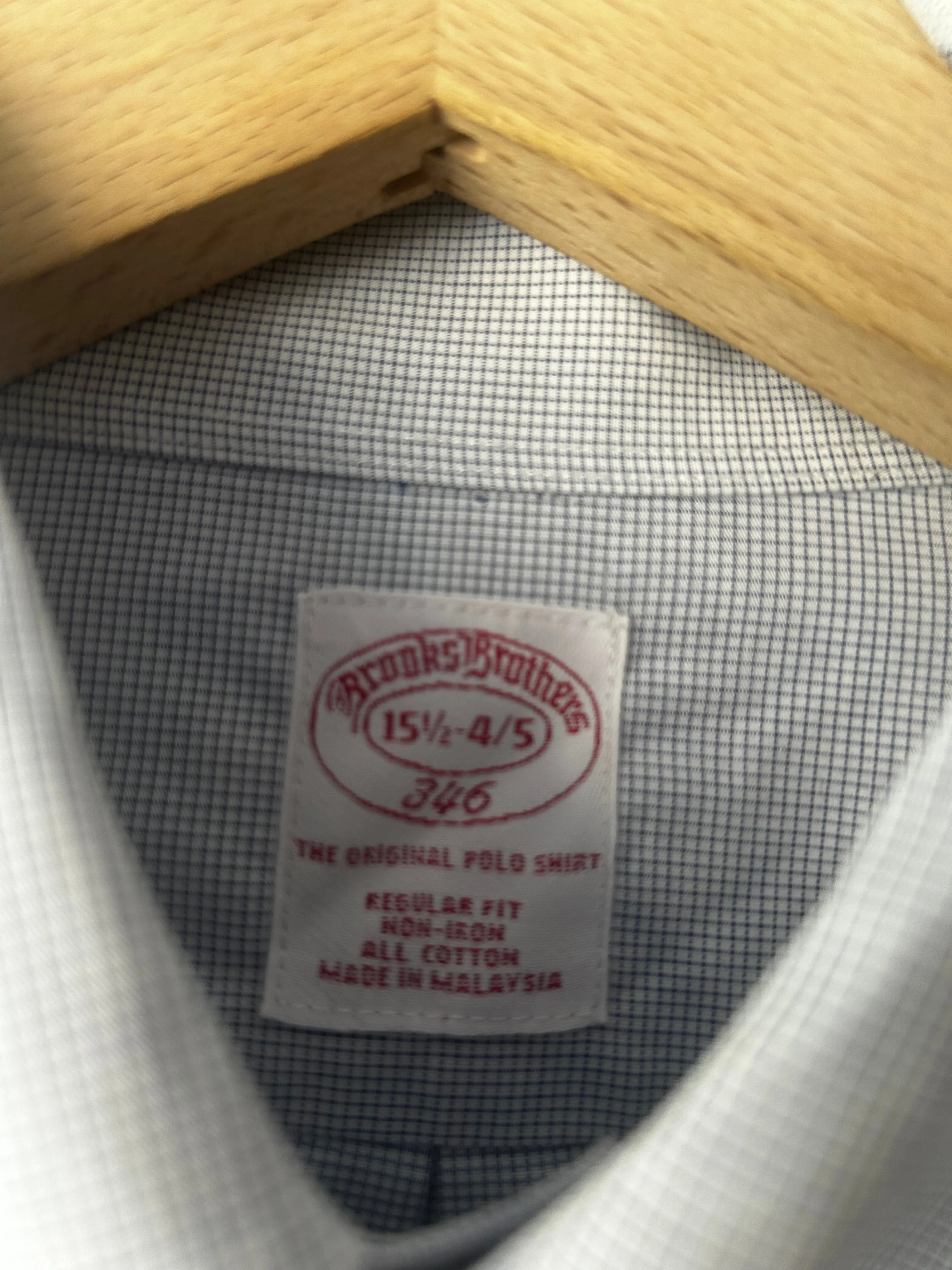 Brooks Brothers checked shirts.