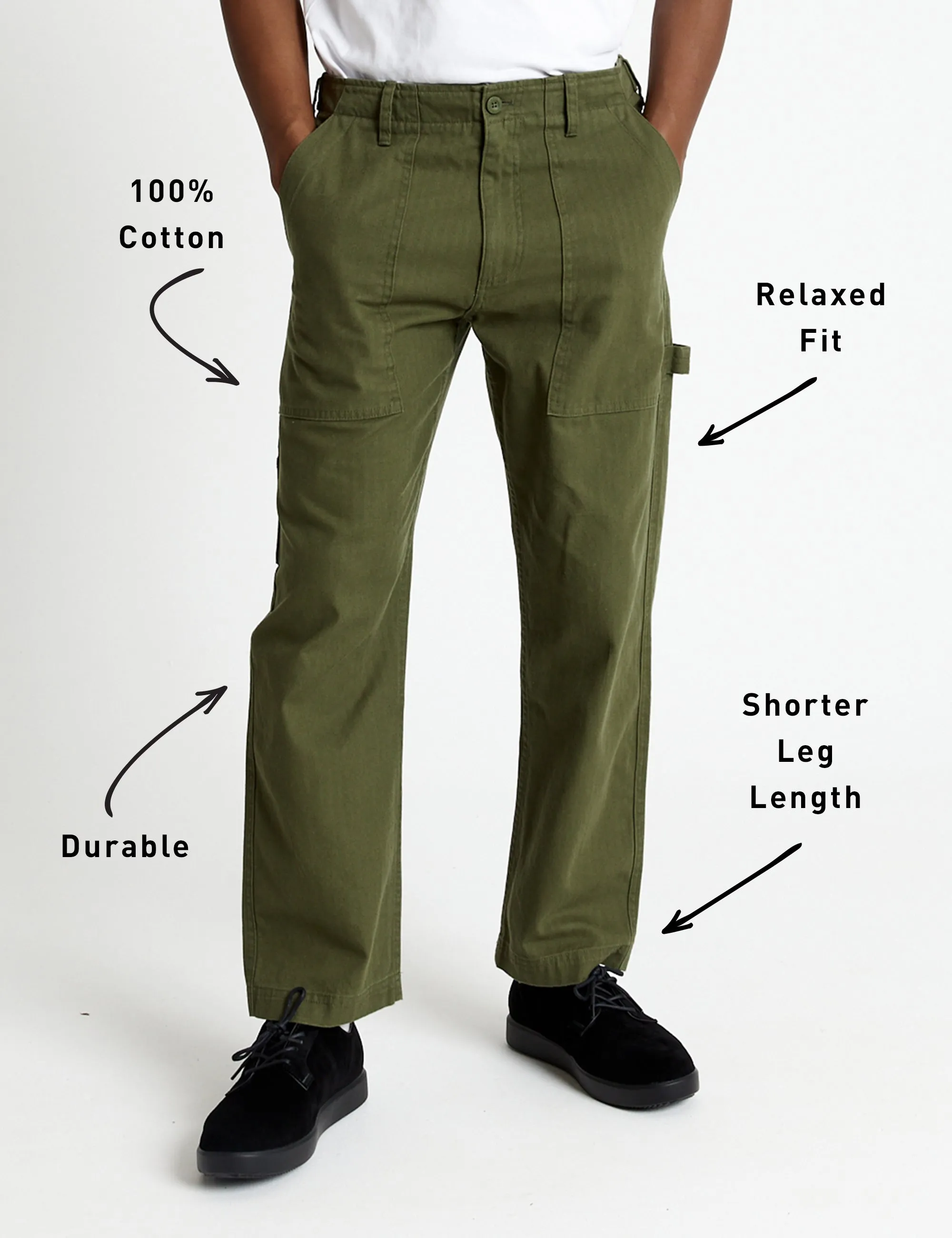Vintage Army-Inspired Carpenter-Style Pants