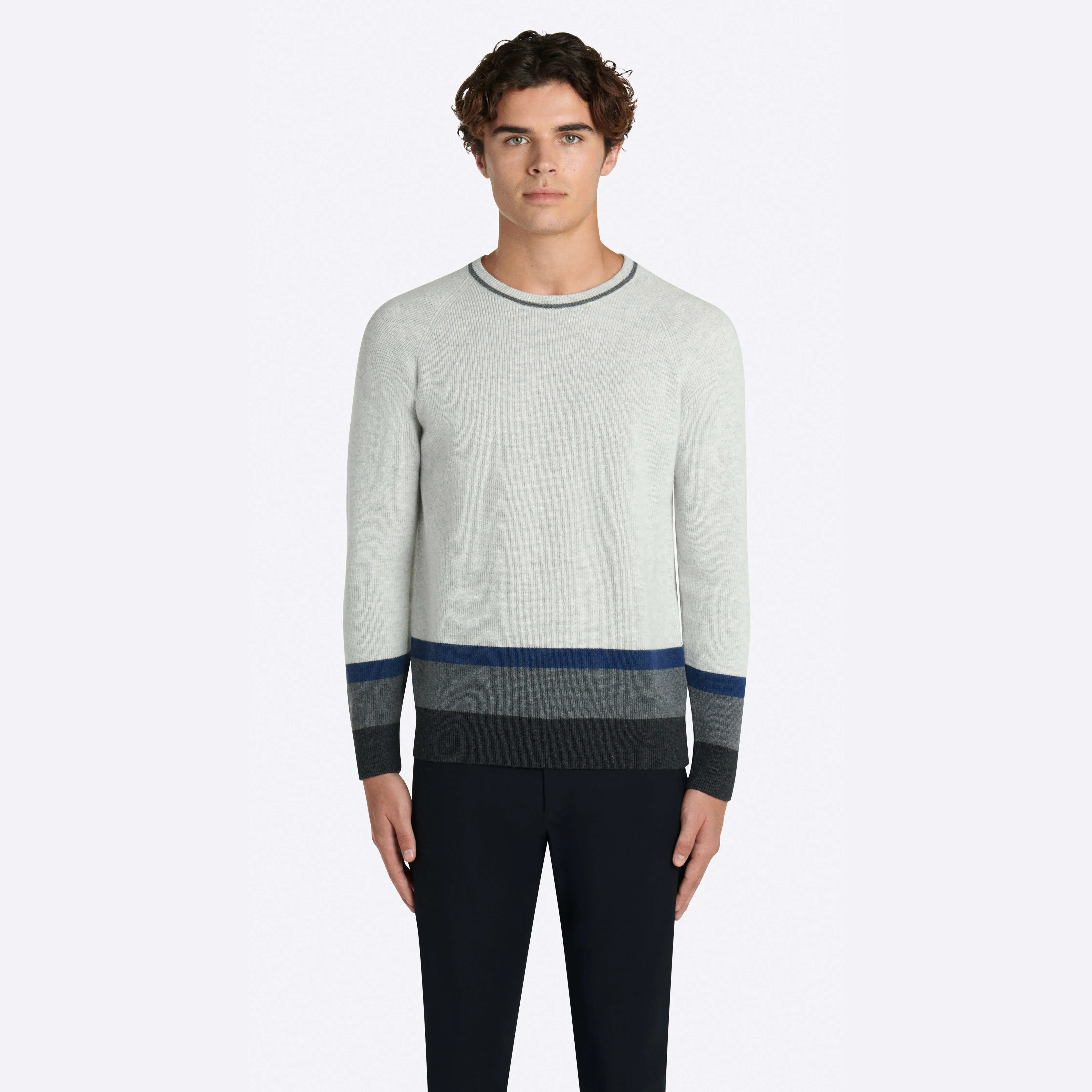Color Block Crew Neck Sweater