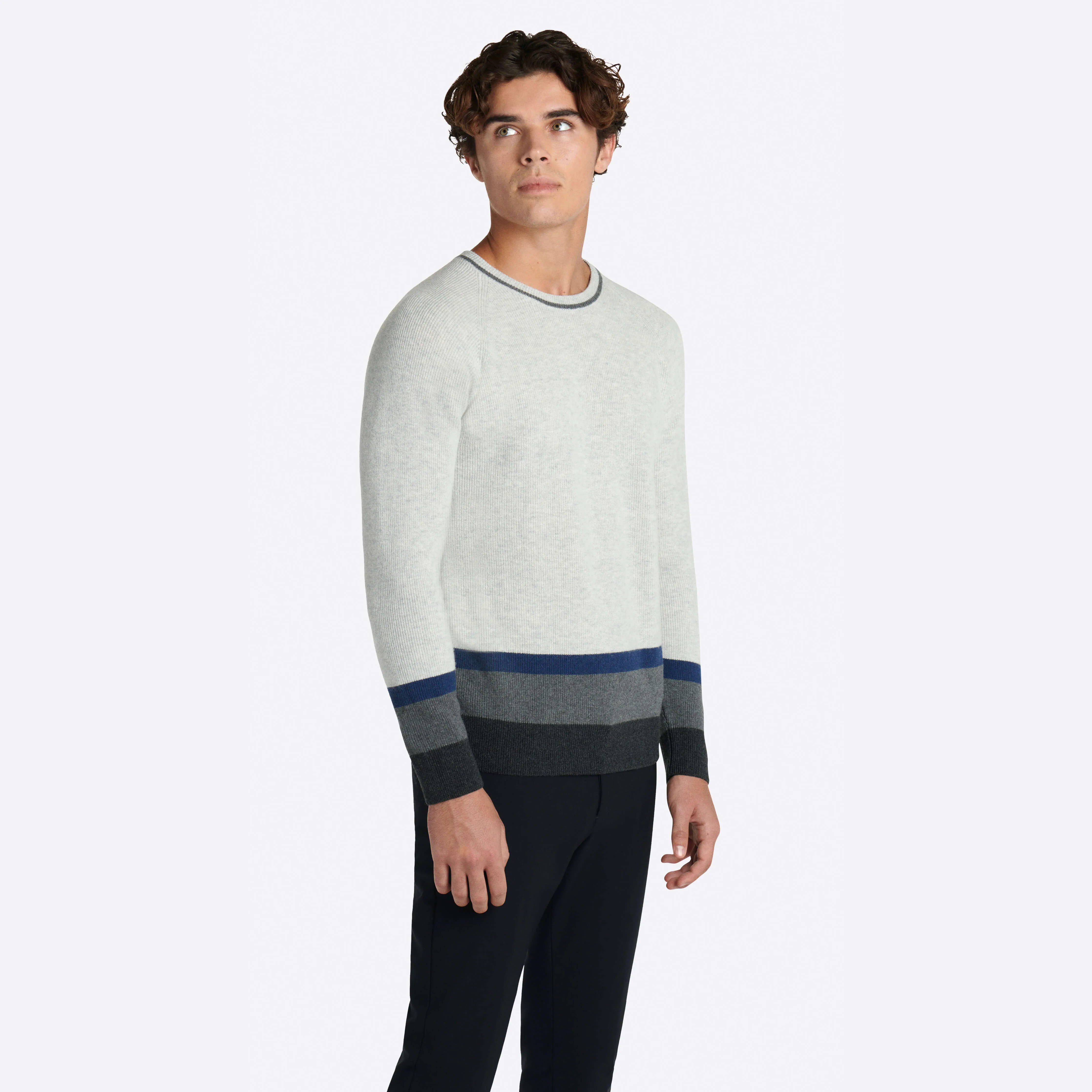 Color Block Crew Neck Sweater