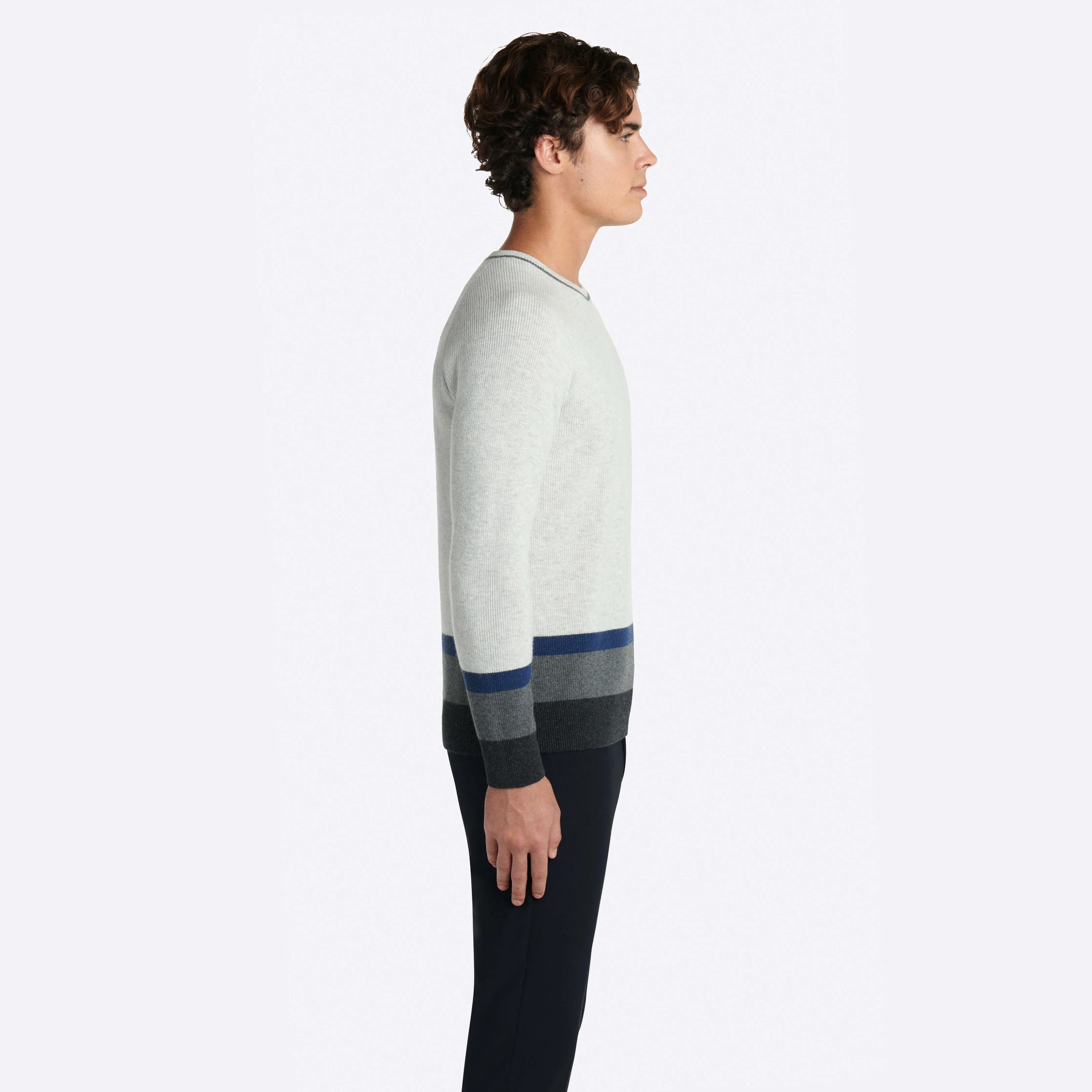 Color Block Crew Neck Sweater