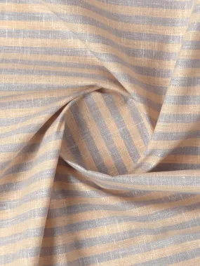 Cotton Blended Colour Striped Shirt Fabric Light Sandal & Grey Elight Gold