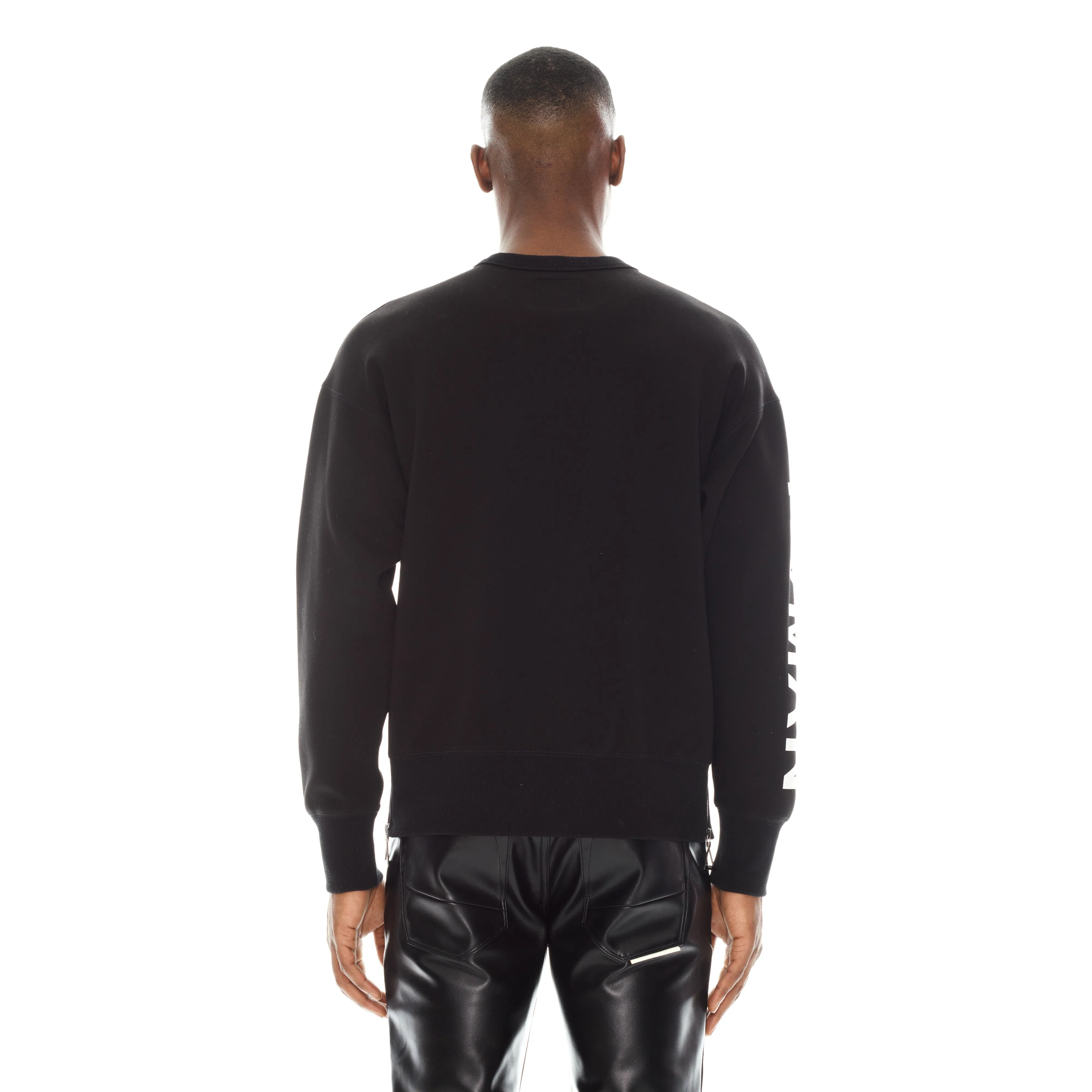Black Crew Neck Sweatshirt with Graphic Design