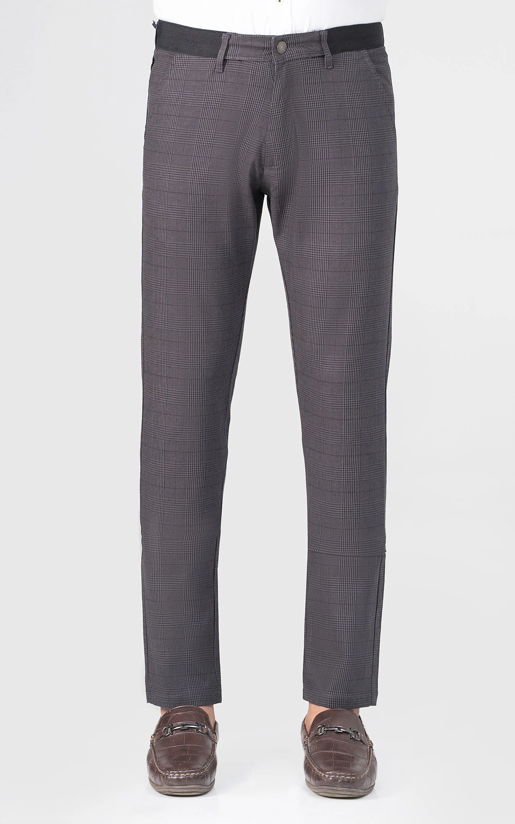 CROSS POCKET MINI CHECK PANT GREY BLACK