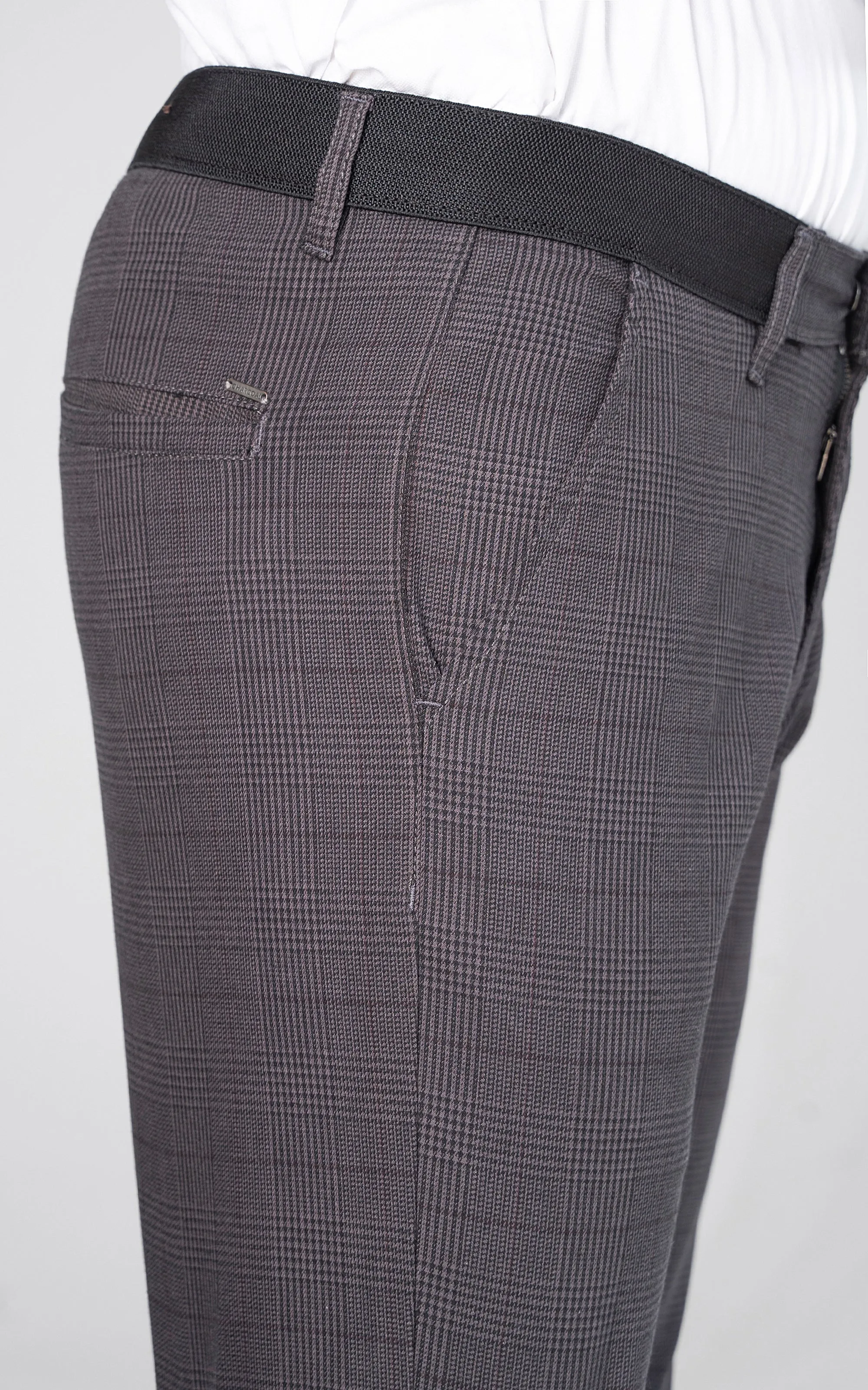 CROSS POCKET MINI CHECK PANT GREY BLACK