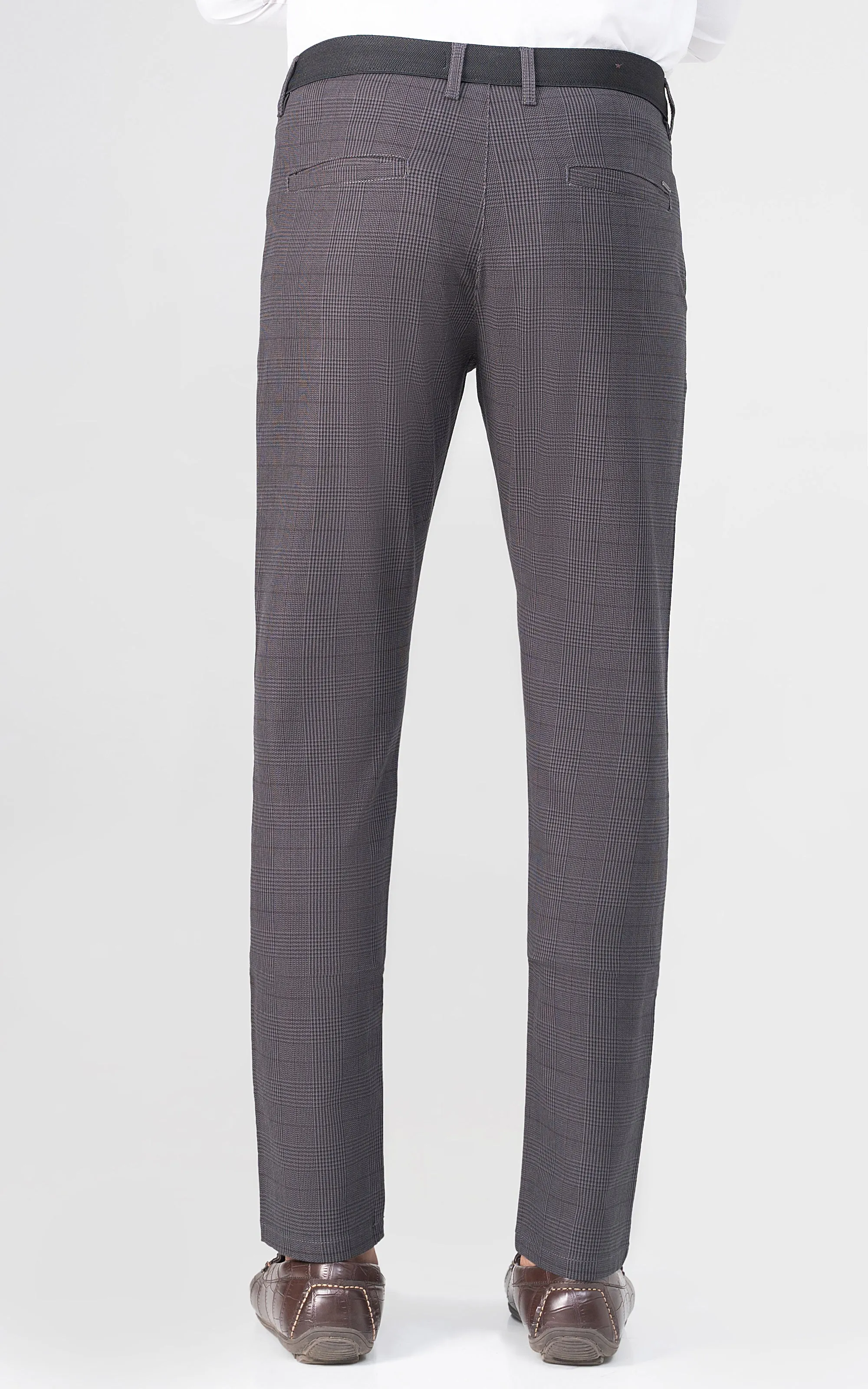 CROSS POCKET MINI CHECK PANT GREY BLACK