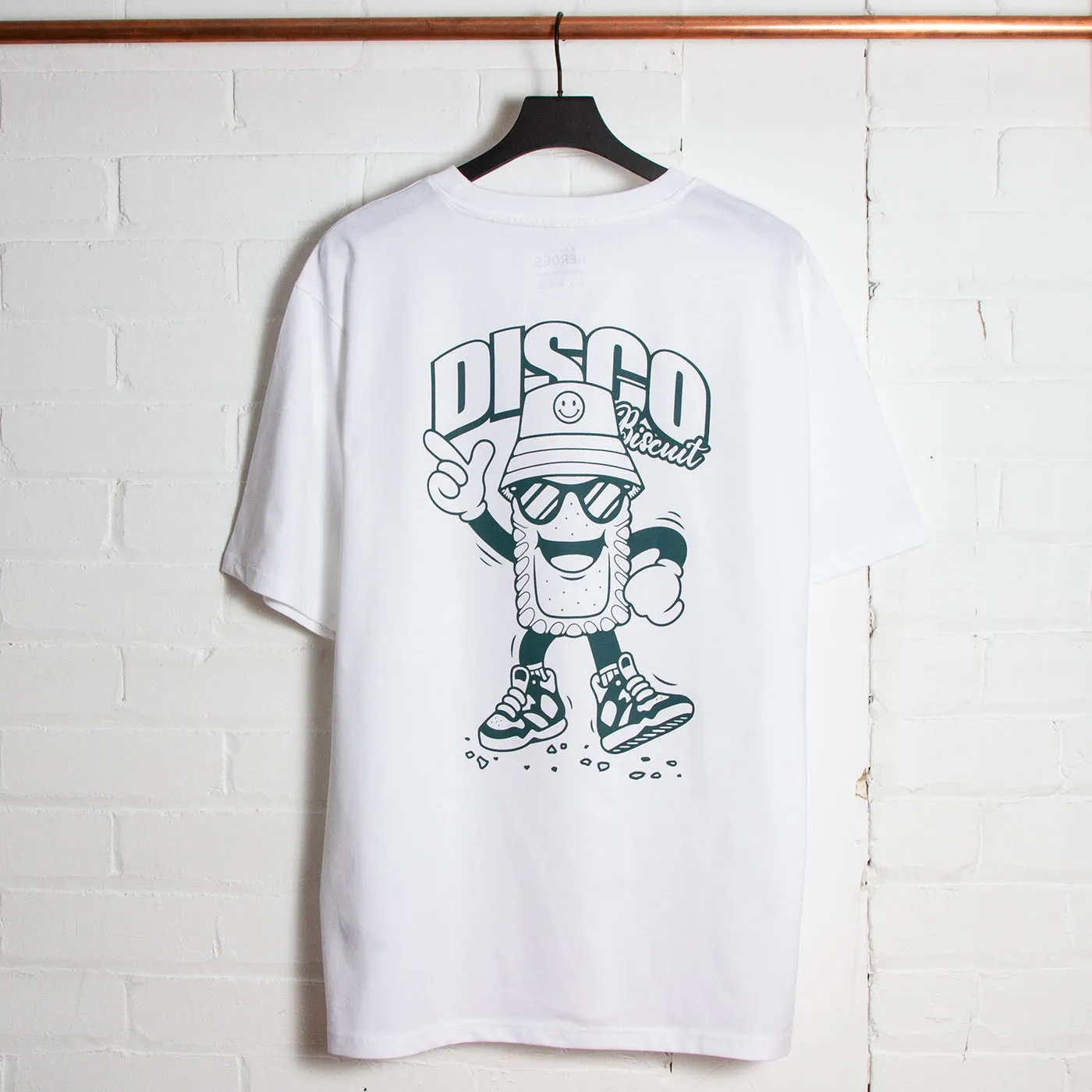 Discoff Biscuit Back Print - Oversized Tshirt - White