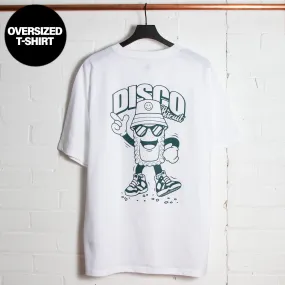 Discoff Biscuit Back Print - Oversized Tshirt - White