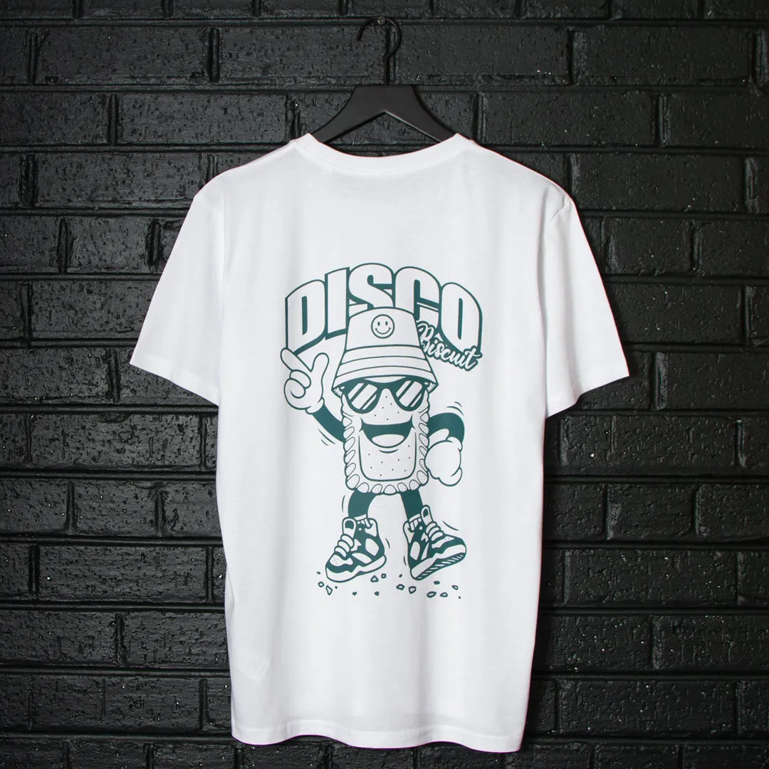 Discoff Biscuit Back Print - Oversized Tshirt - White