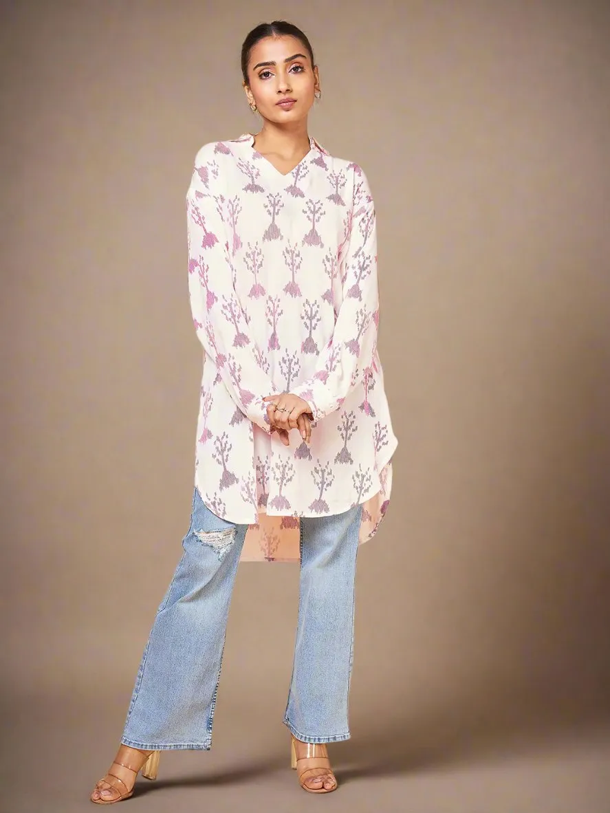 Echoes of Bliss Abstract Geometric Printed Shirt