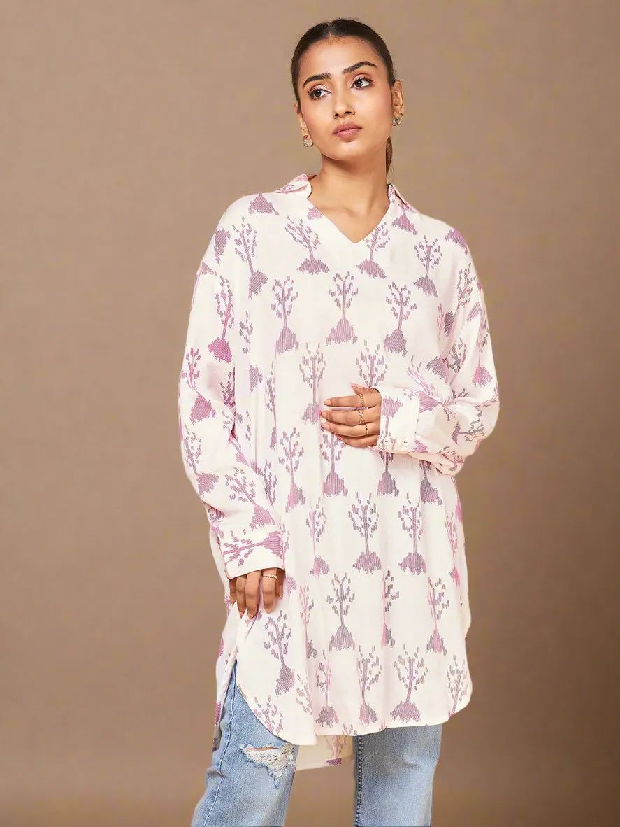 Echoes of Bliss Abstract Geometric Printed Shirt