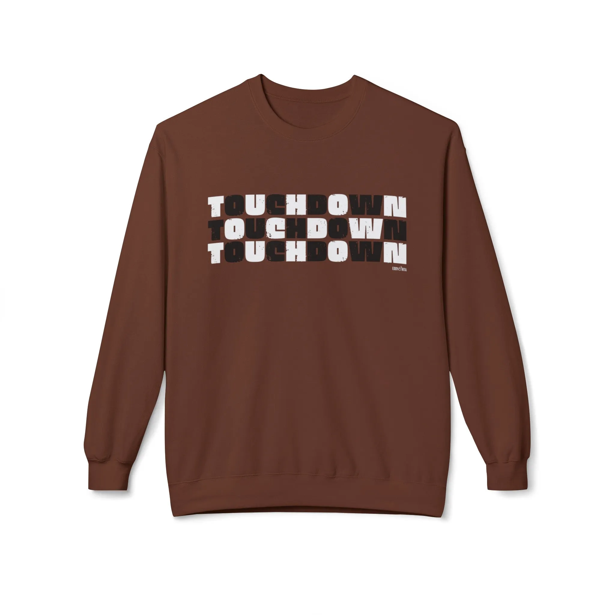 Eddy and Rita Women's Midweight Crewneck Sweatshirt - "Touchdown" Black and White Checked Graphic Pullover
