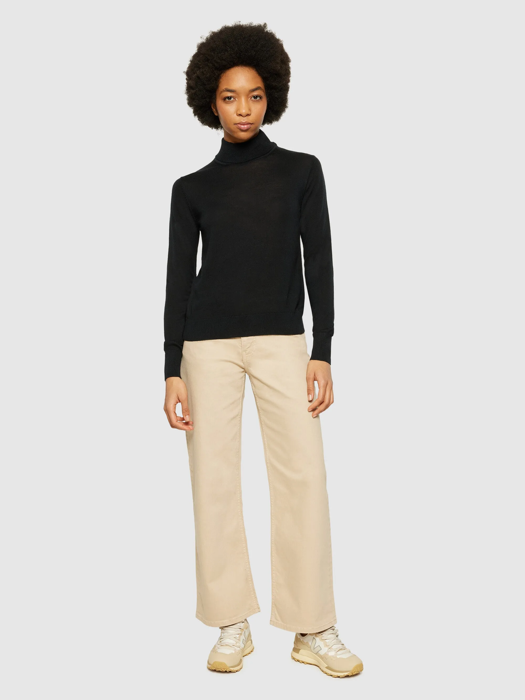 Fine merino roll neck - RWS - Black Jet