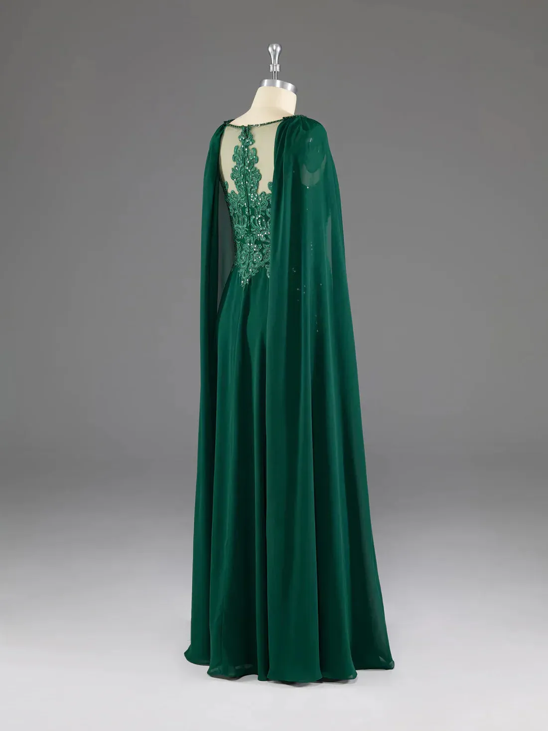 Formal Wear Dresses Dark Green A-Line Lace Appliques Chiffon Long Prom Dress Formal Party Dress Prom Dresses Shops Formal Women's Dresses