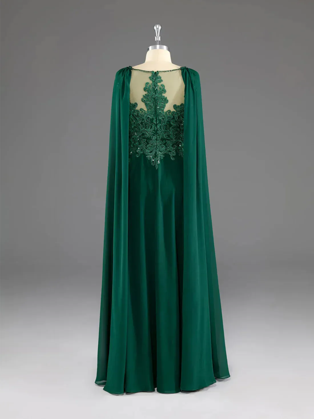 Formal Wear Dresses Dark Green A-Line Lace Appliques Chiffon Long Prom Dress Formal Party Dress Prom Dresses Shops Formal Women's Dresses