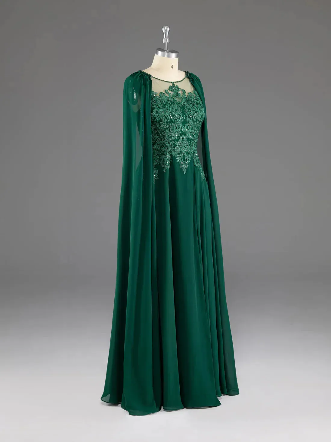 Formal Wear Dresses Dark Green A-Line Lace Appliques Chiffon Long Prom Dress Formal Party Dress Prom Dresses Shops Formal Women's Dresses