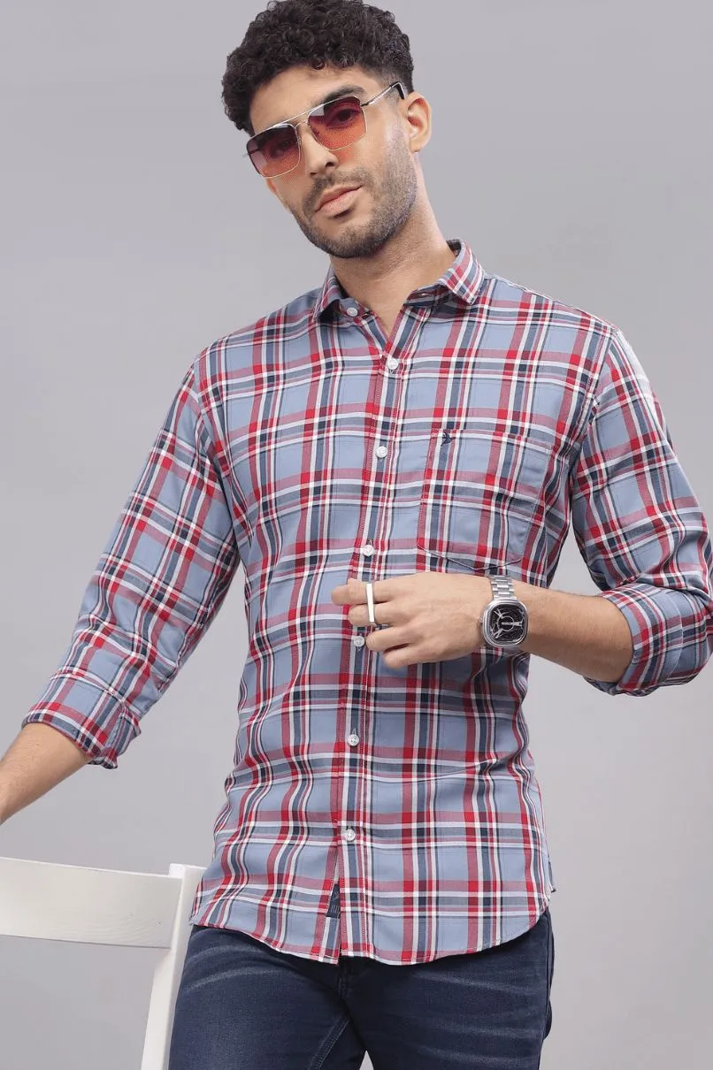 Grey & Red Checks - Full-Stain Proof
