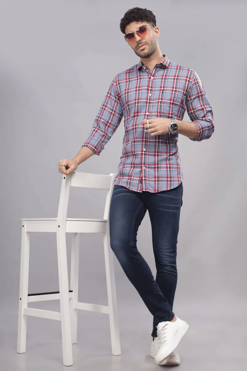 Grey & Red Checks - Full-Stain Proof