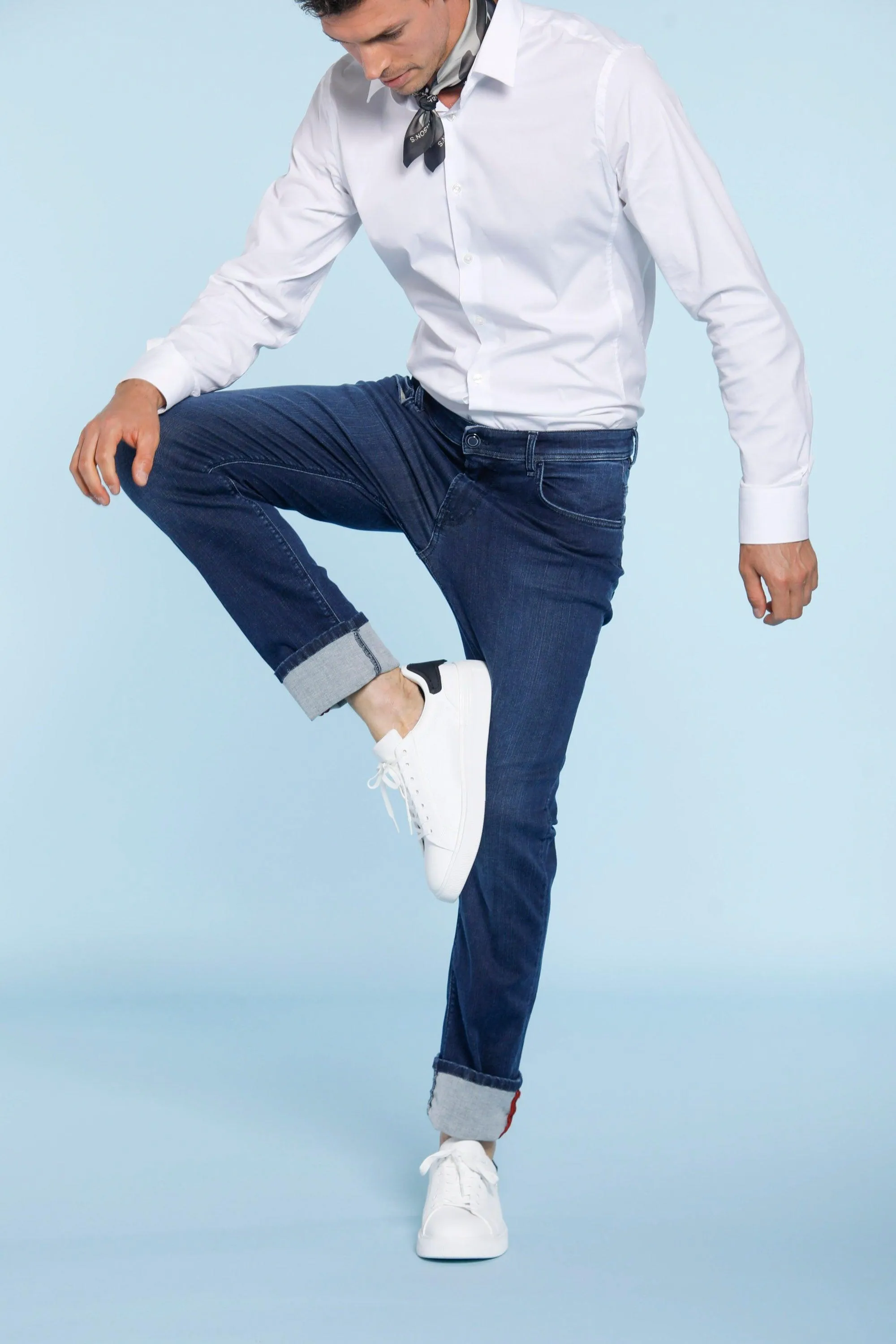 Harris Action Stretch 5 Tasche pantalone uomo denim blu slim fit