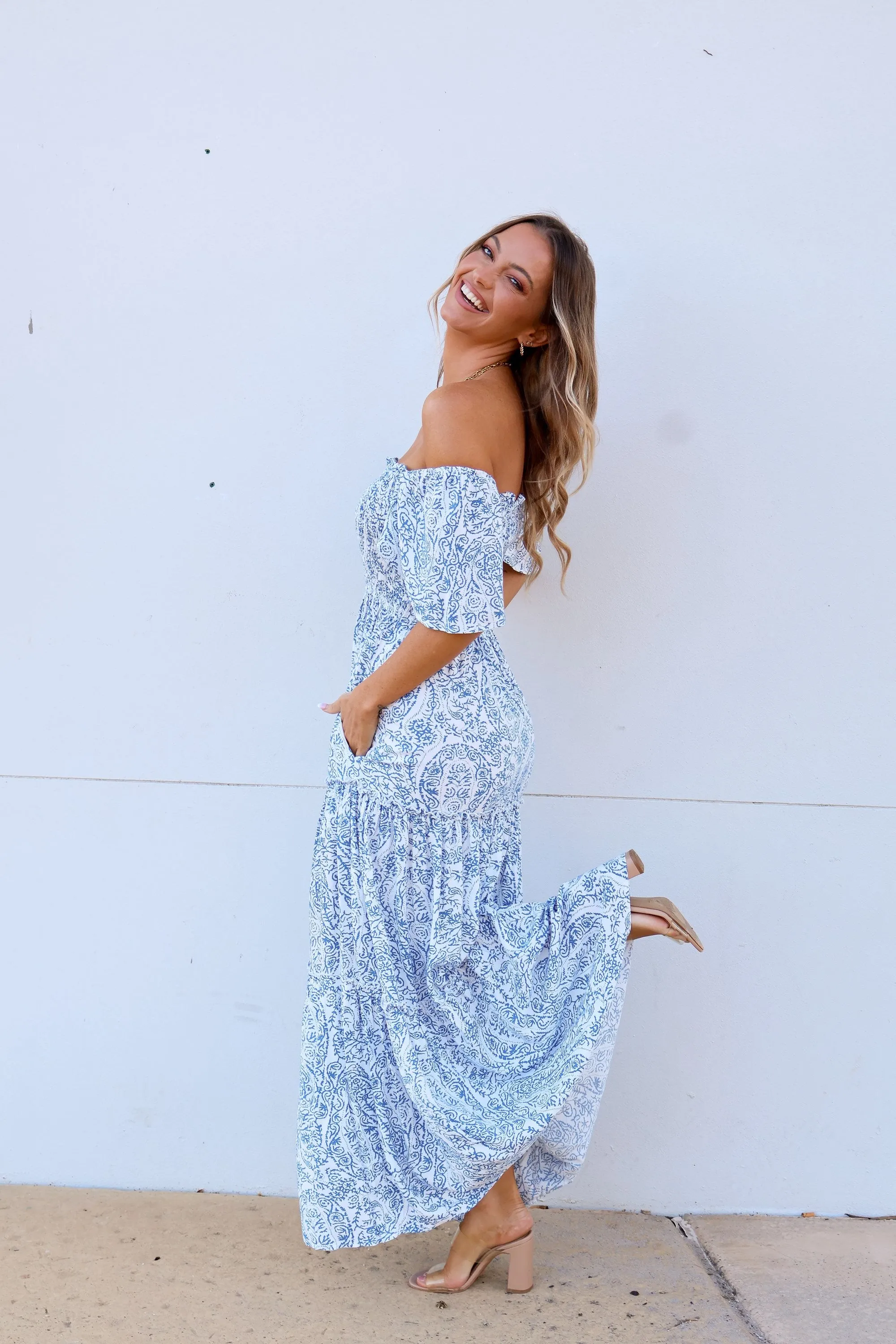 Honey Maxi - Navy & White