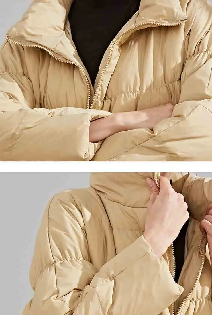 Loose Mid-Length Down Bubble Coat