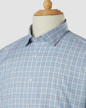 Luthai Mens Blue Moon Premium Checked Pattern Shirt