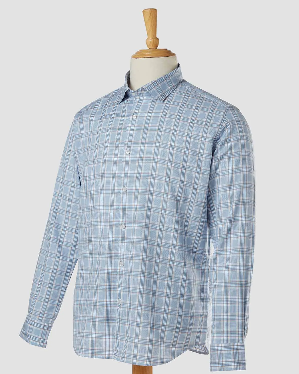 Luthai Mens Blue Moon Premium Checked Pattern Shirt