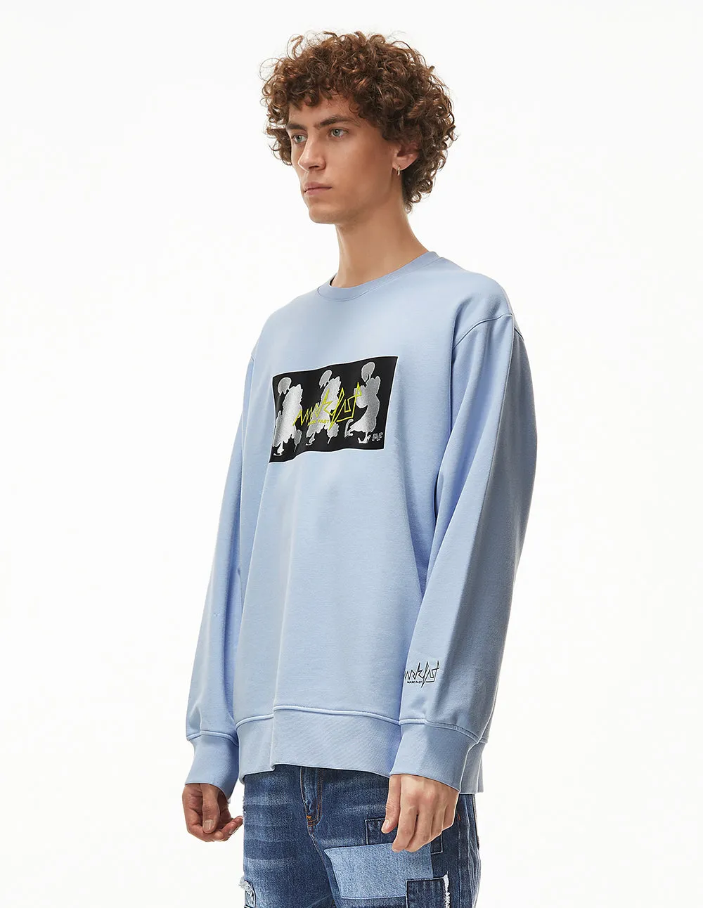 MARK FAST Men MF Dancing Floral Monster Metallic Printed Sweatshirt