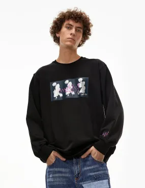 MARK FAST Men MF Dancing Floral Monster Metallic Printed Sweatshirt